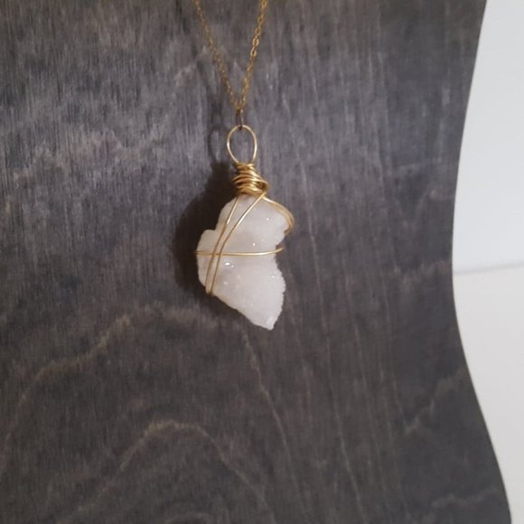 Clear Quartz Cluster Crystal Healing Necklace - Picture 5 of 10